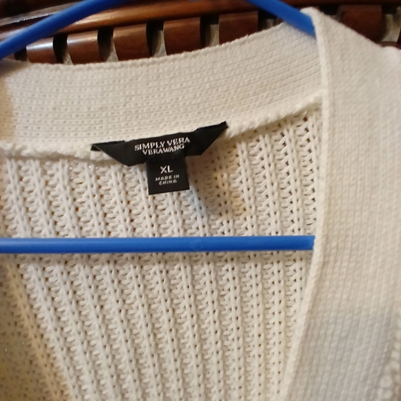 Simply Vera By Vera Wang Tunic Length Open Front Sweater XL - Picture 2 of 5
